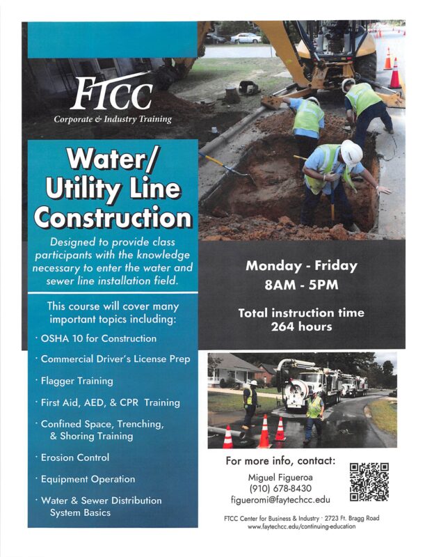 FTCC Offers Water/Utility Line Construction School | FAYPWC.COM ...