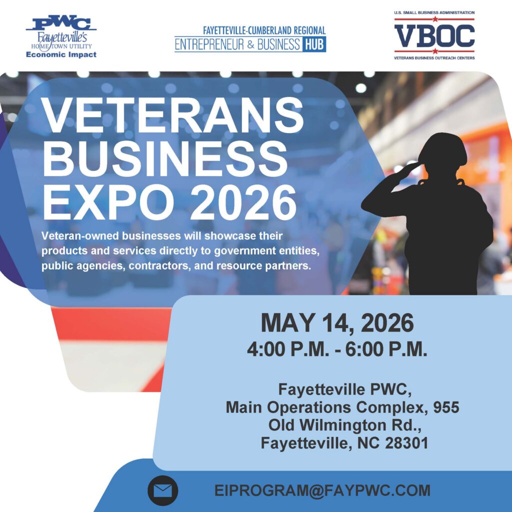 Image of soldier next to text detailing the purpose of the Veterans Business Expo.  The same text is provided above the image.